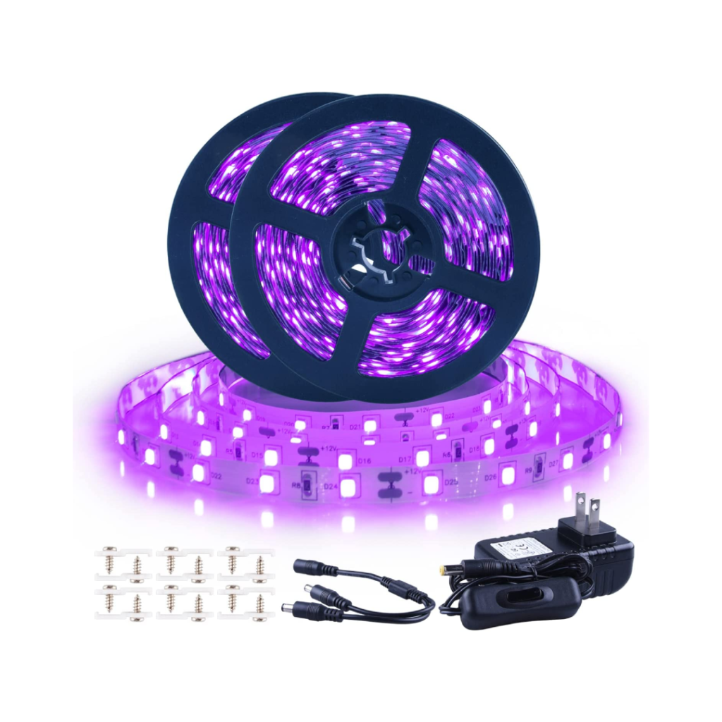 Ontesik Black Light Strip 40ft/12m Best Space Efficient UV LEDs