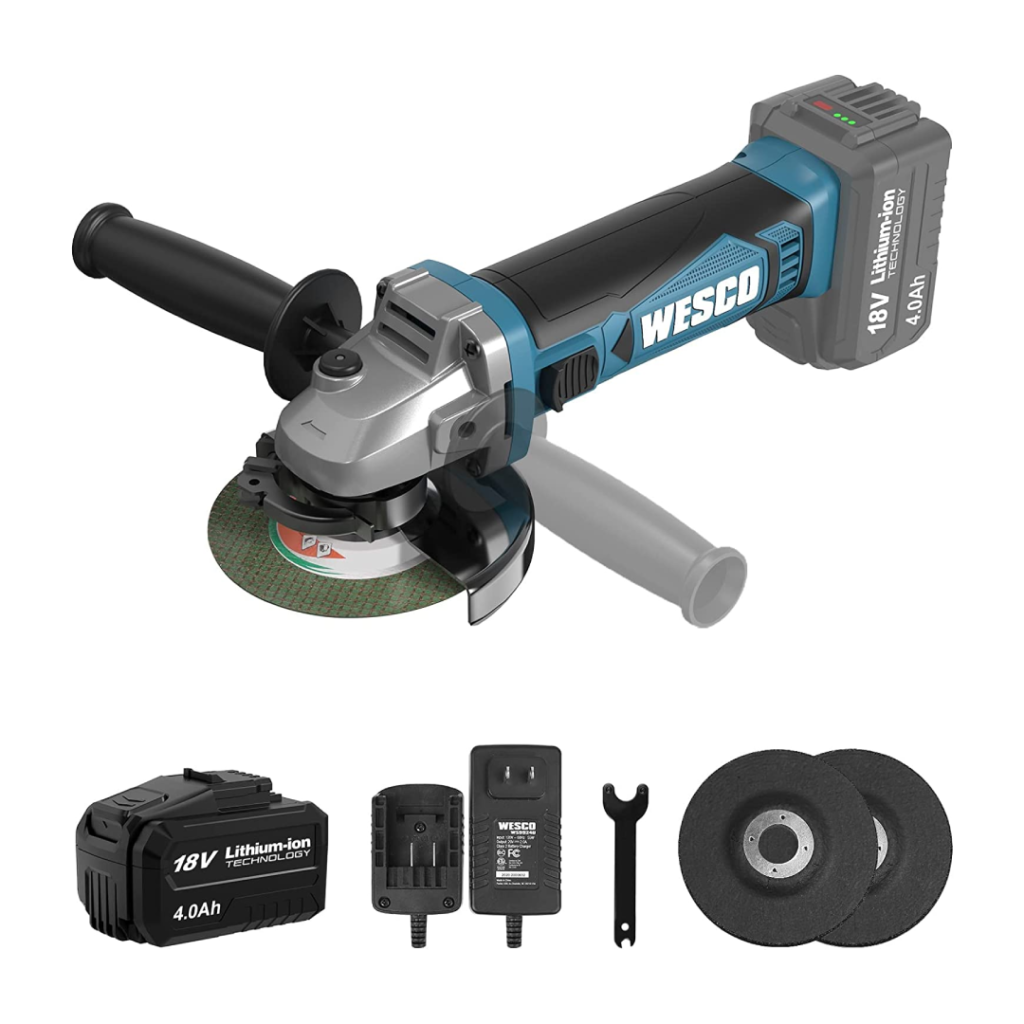 WESCO 115mm Cordless Angle Grinder