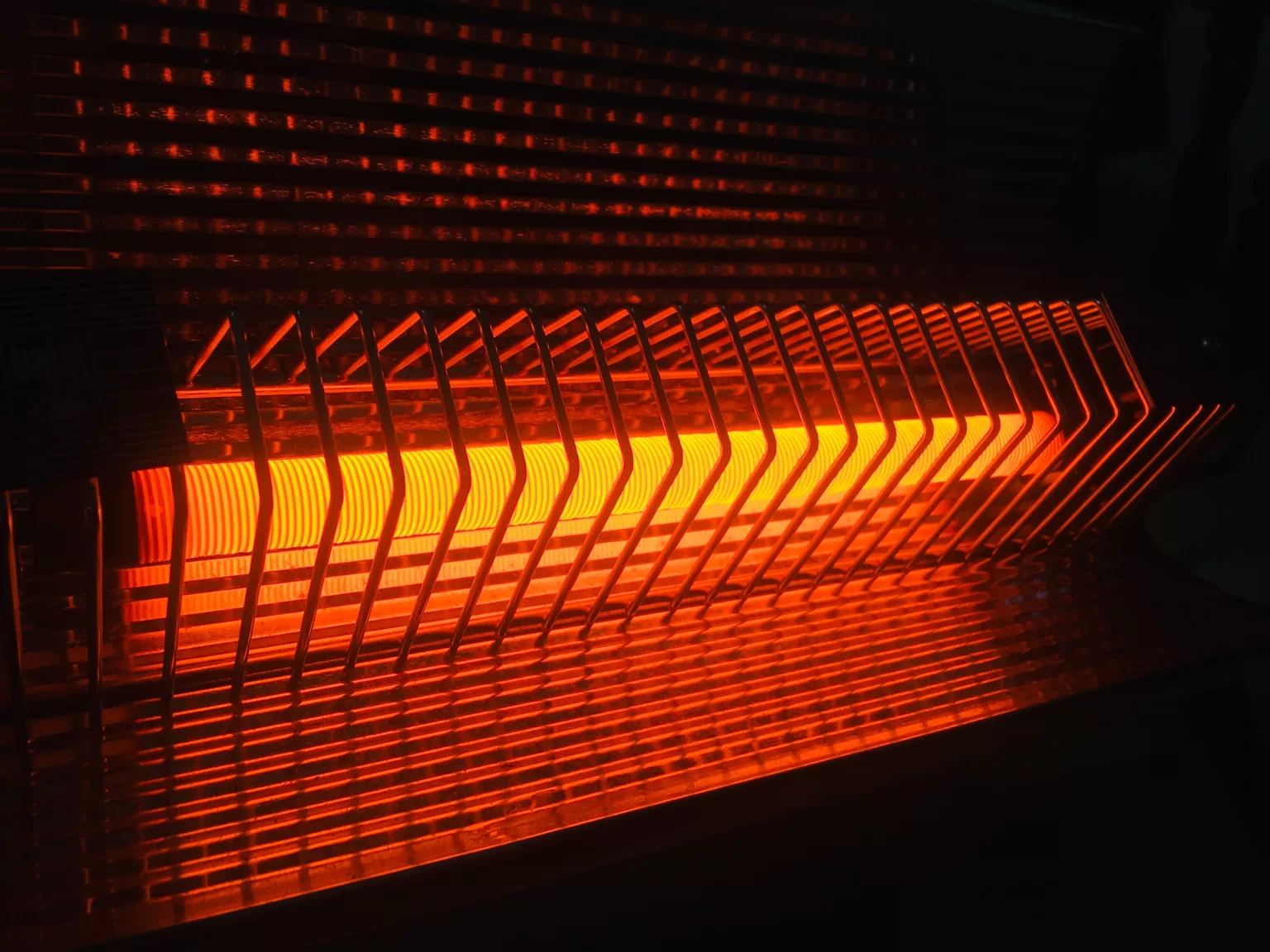 A close up of an electric heater