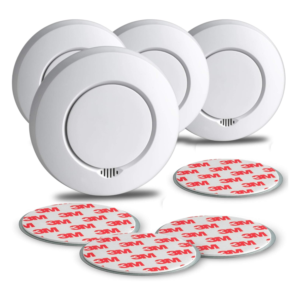 4 wireless smoke and heat alarm units