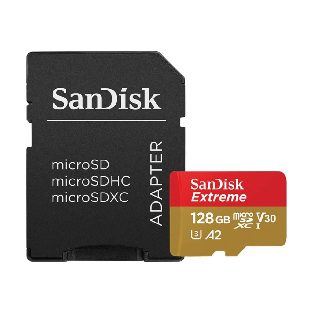 SanDisk Extreme 128 GB microSDXC card + SD adapter