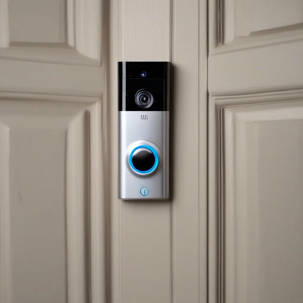 A digital door viewer on the wall