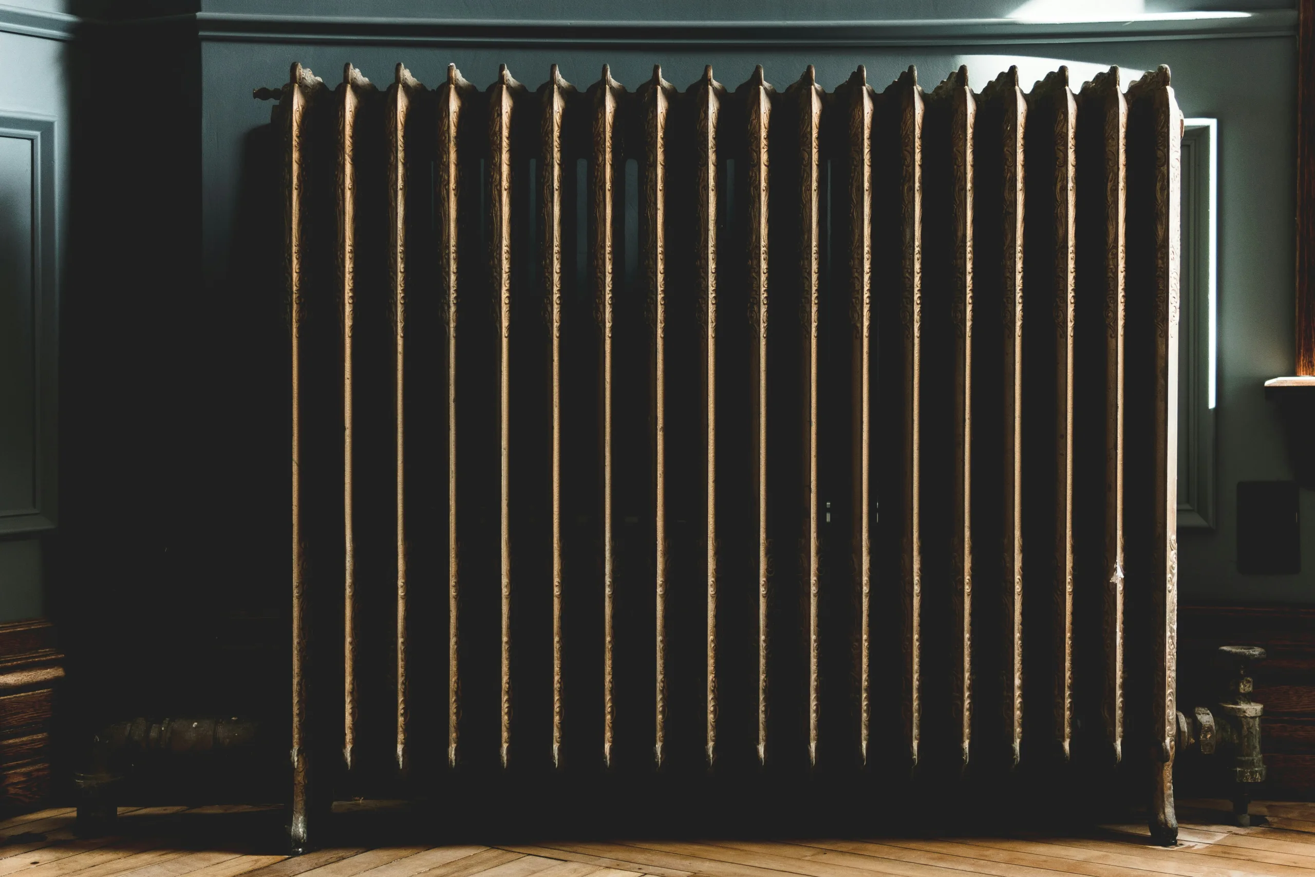 Brown radiator in a home