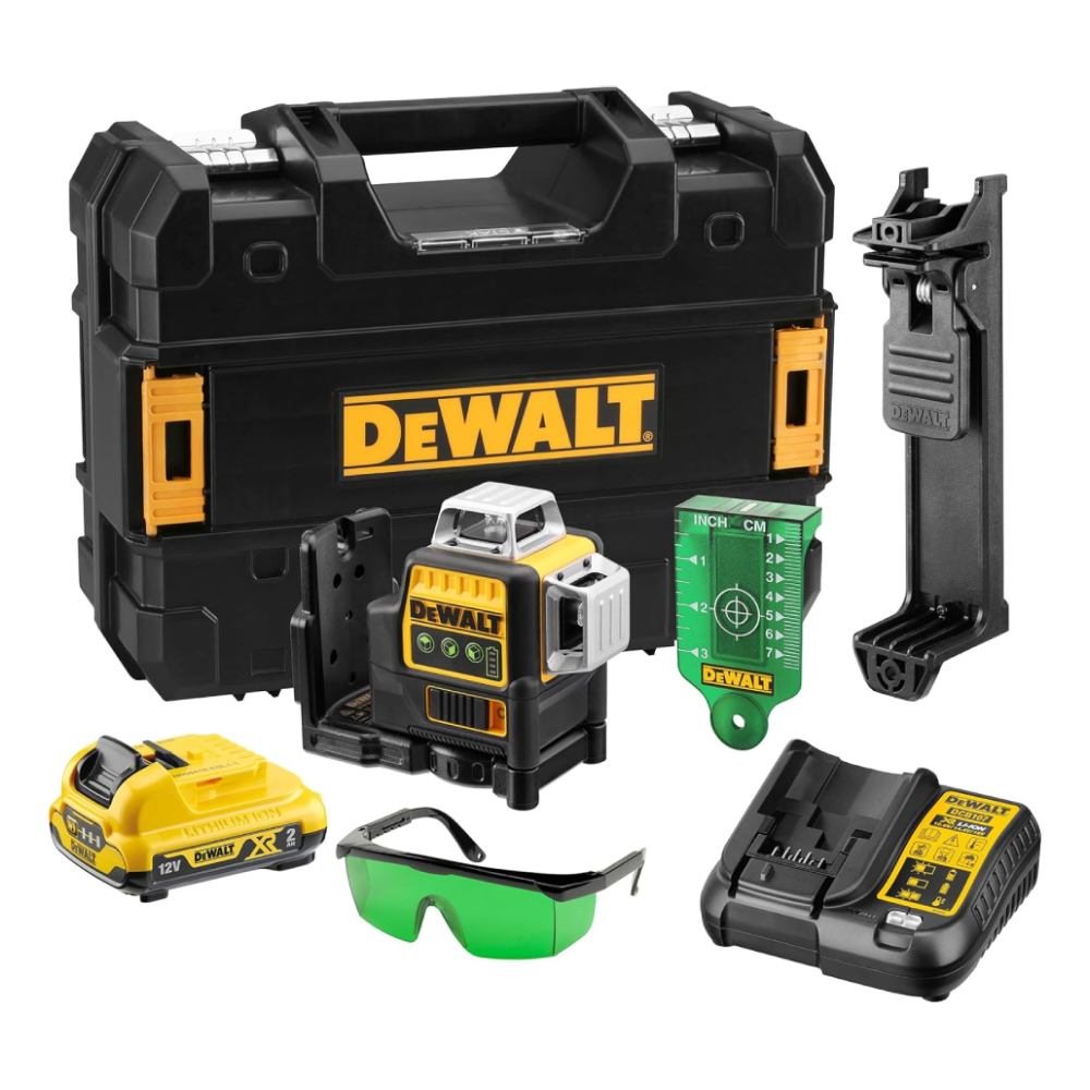 DEWALT 12V XR 3 x 360 Cross Line Green Laser