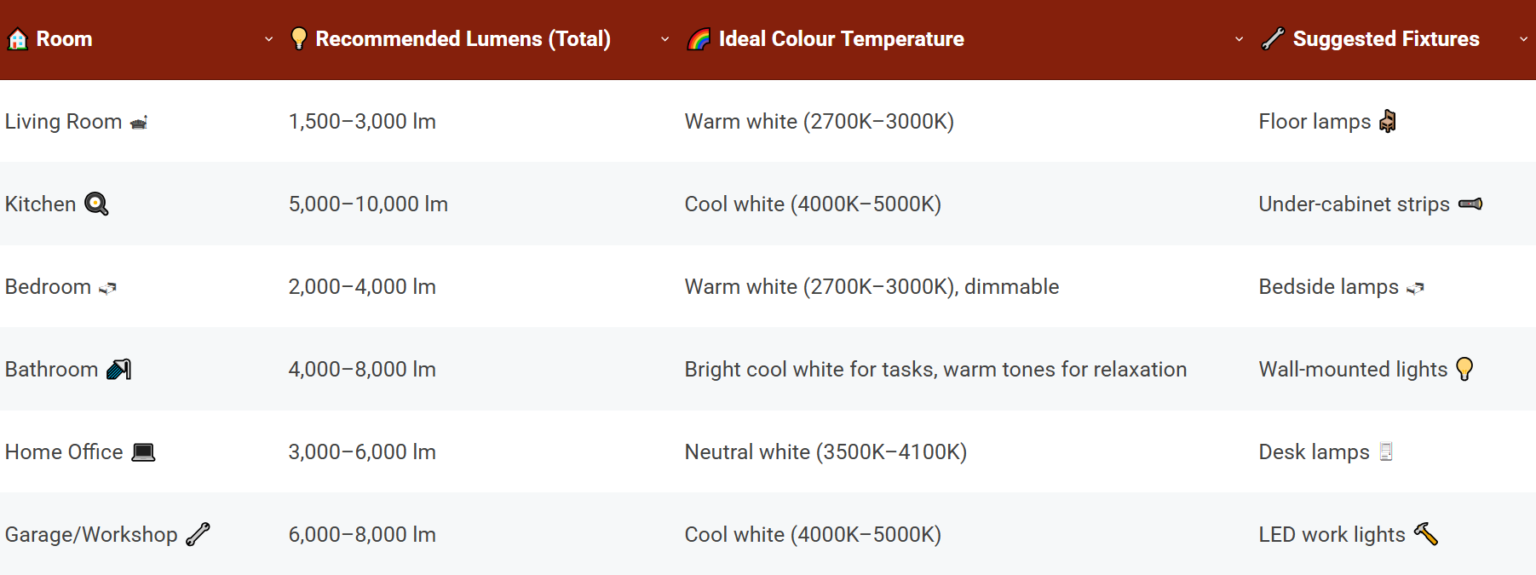Choosing the Right Lighting for Each Room