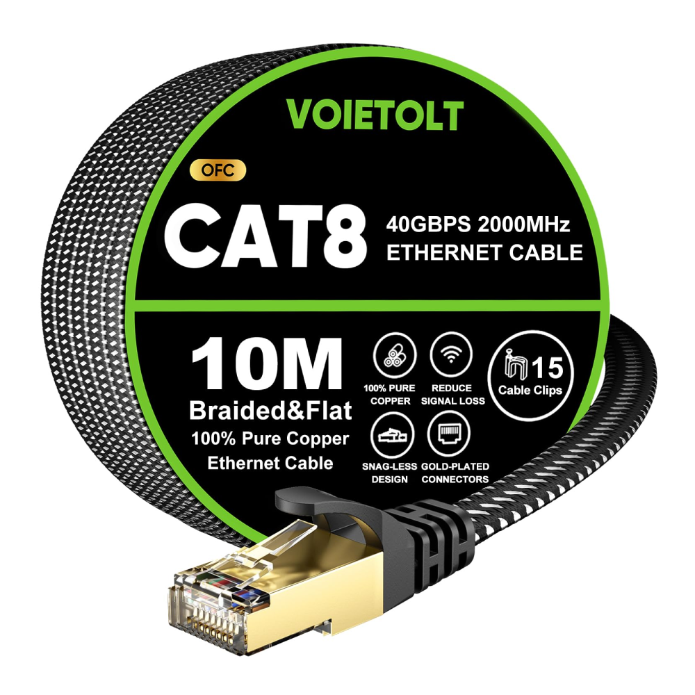 VOIETOLT Cat 8 Ethernet Cable 10M