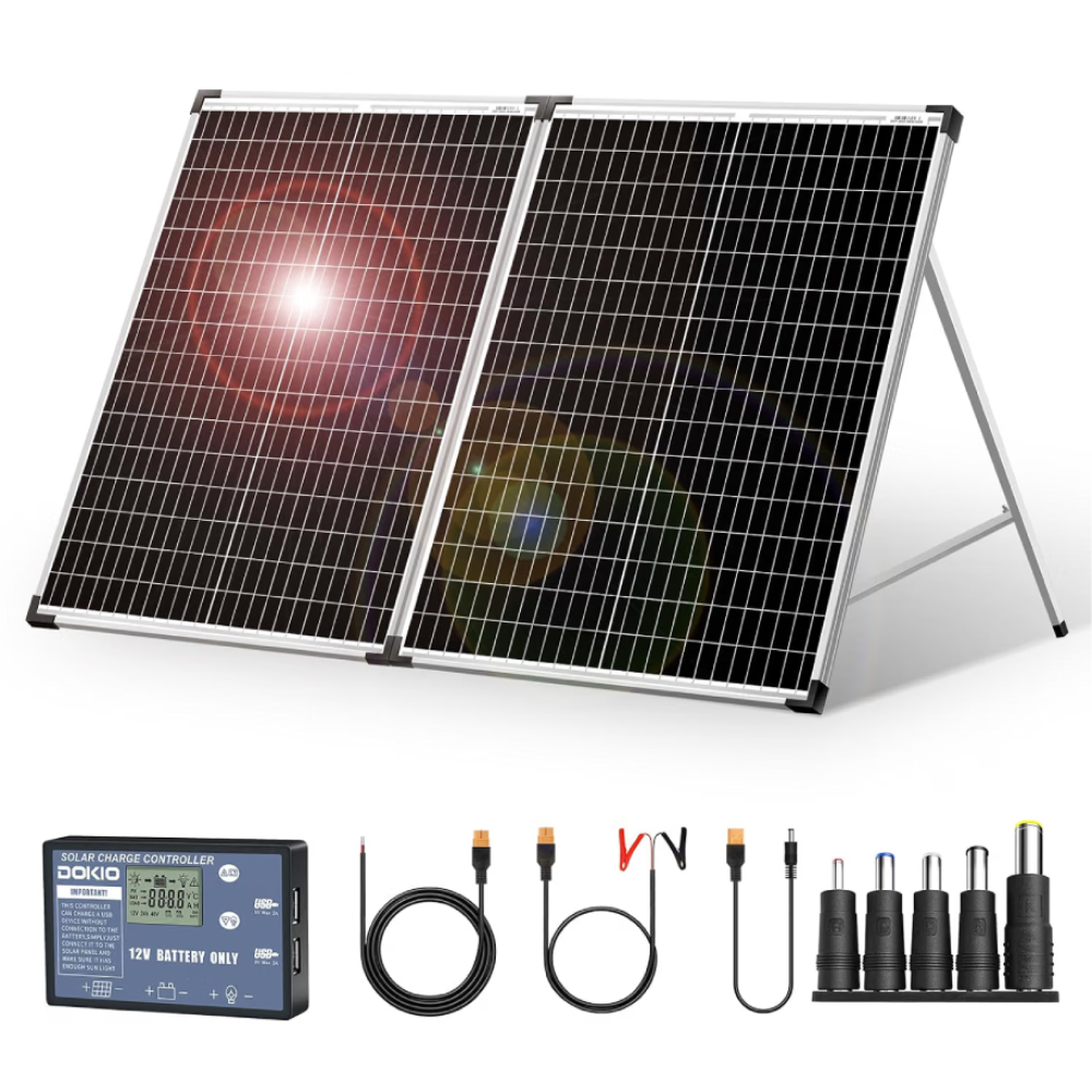 DOKIO Foldable Portable 100W Solar Panel